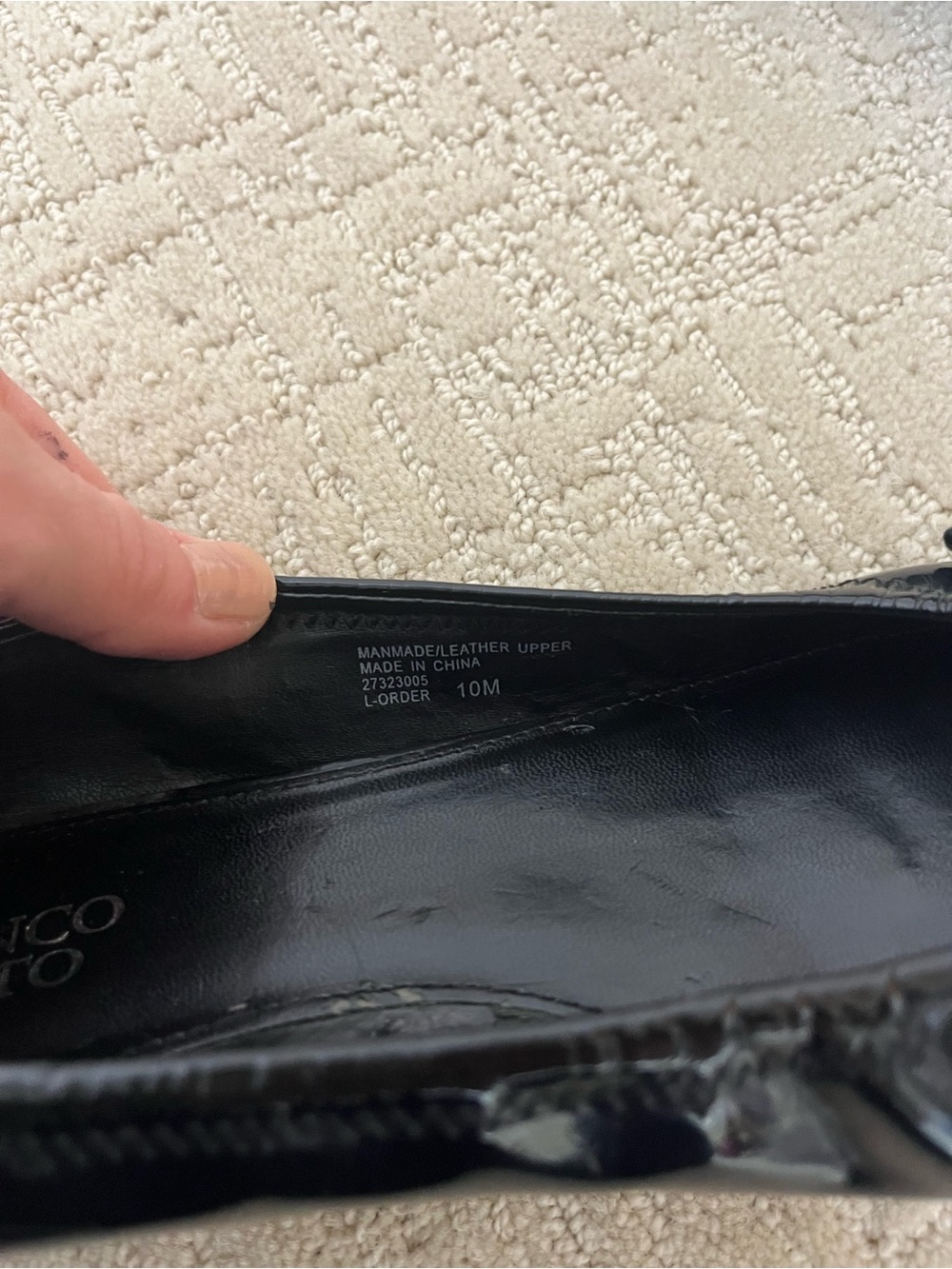 Franco Sarto Black Patent Ballet Flats with Bow women’s size 10M - Picture 4 of 4